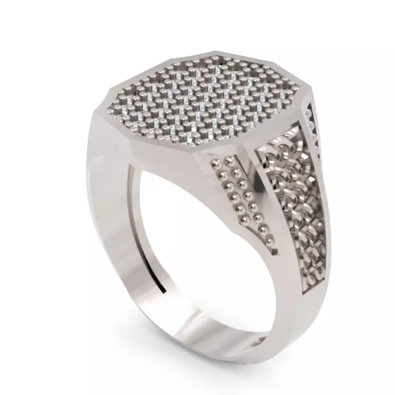 Men Diamond Ring 3D Printable Ornamental Jewelry Design 3D print model_0