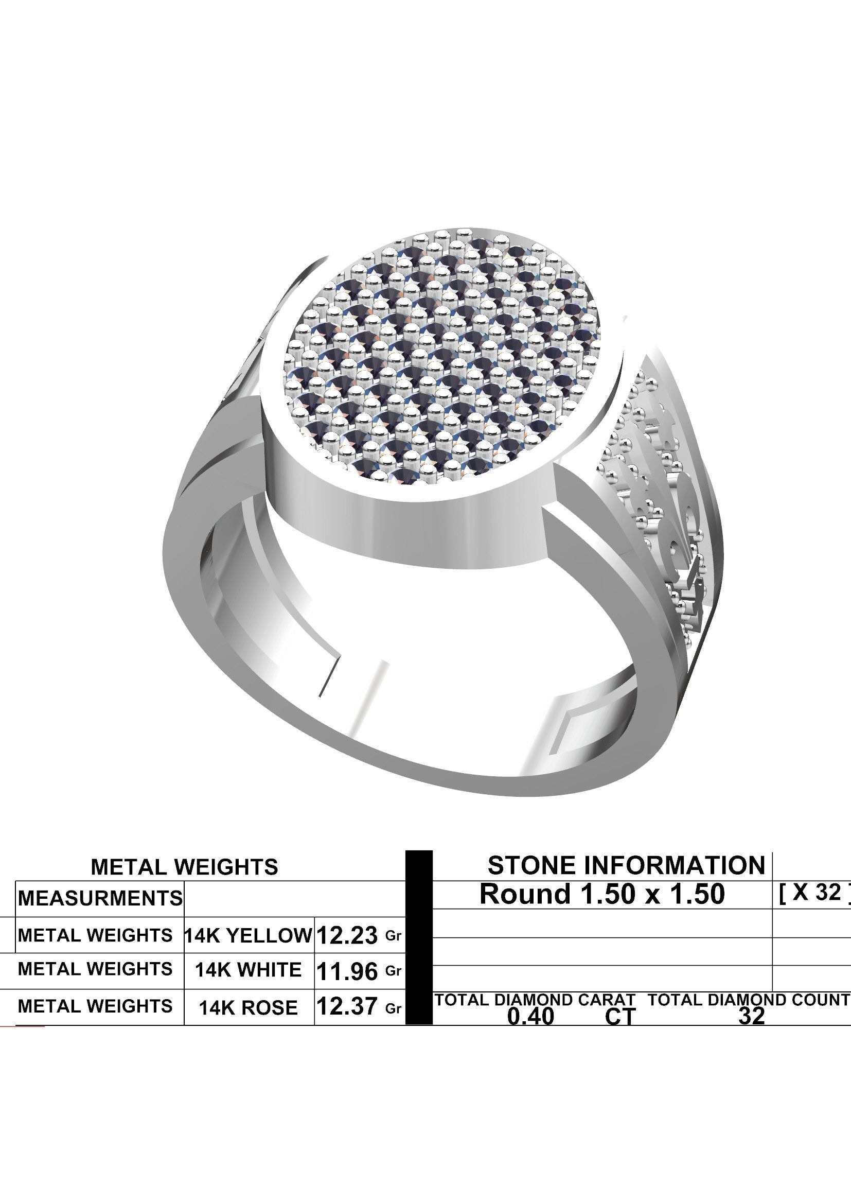 Men Diamond Ring 3D-Printable Ornamental Jewelry Design 3D print model_5