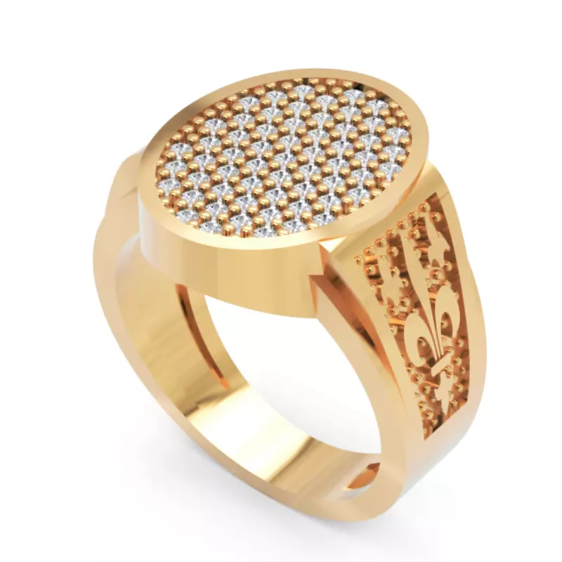 Men Diamond Ring 3D-Printable Ornamental Jewelry Design 3D print model_0