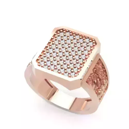 Title Men Ornamental Ring STL Model for Jewelry 3D Print