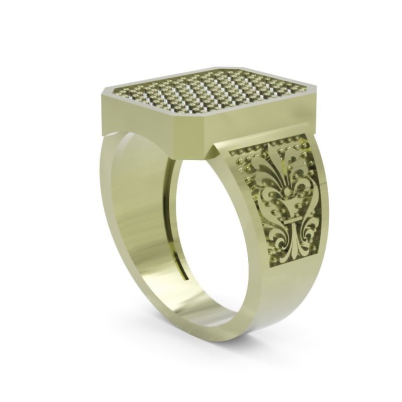 Men Diamond Ring 3D-Printable Ornamental Jewelry Design 3D print model_5