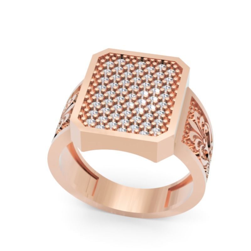 Men Diamond Ring 3D-Printable Ornamental Jewelry Design 3D print model_4