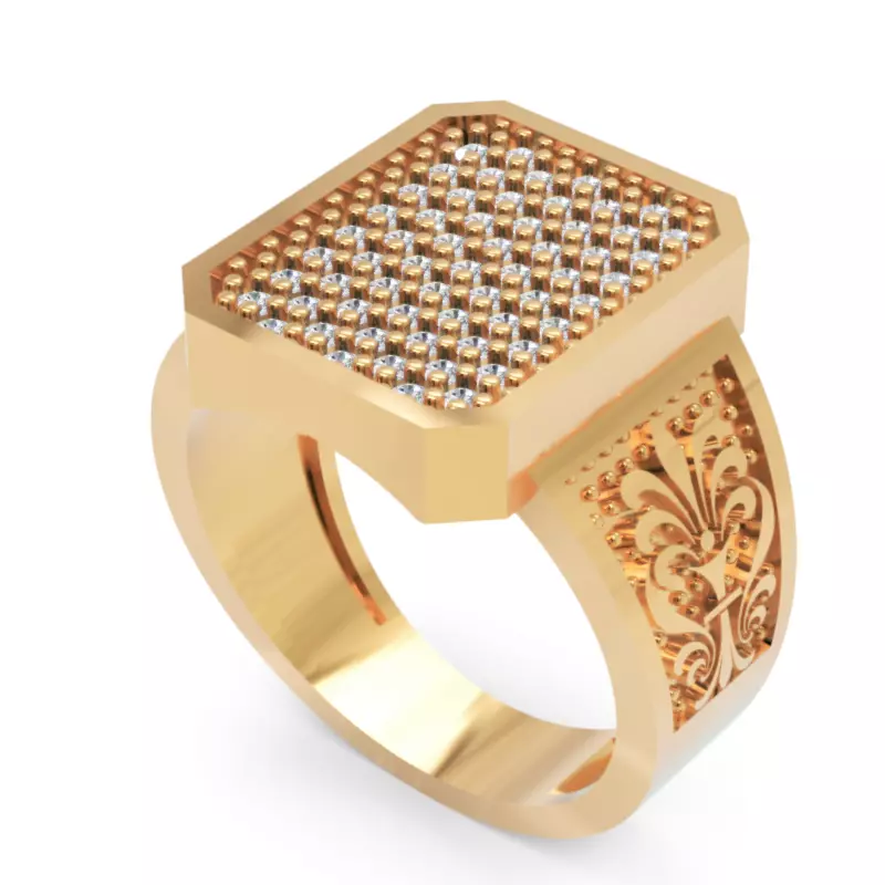 Men Diamond Ring 3D-Printable Ornamental Jewelry Design 3D print model_0