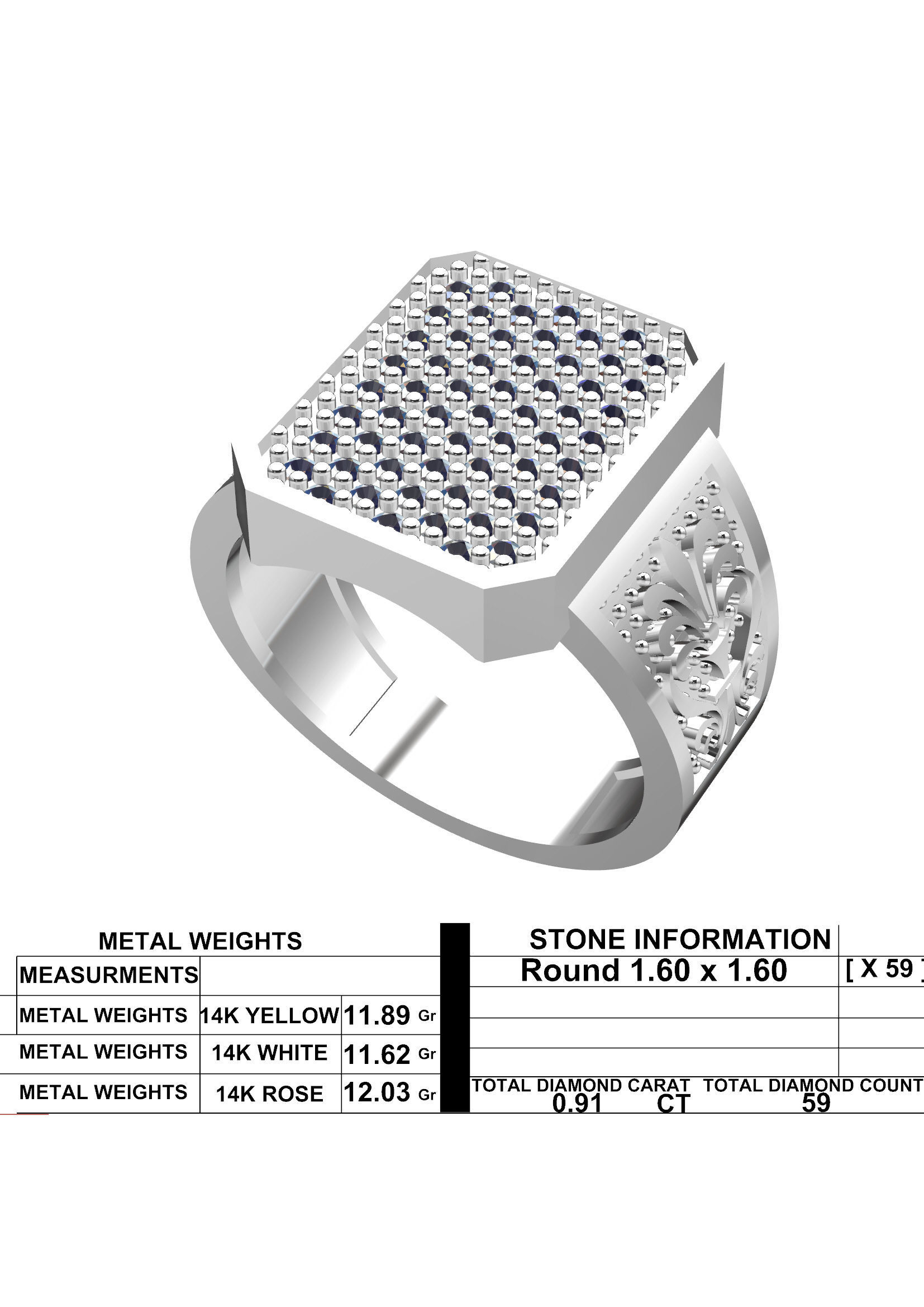 Men Diamond Ring 3D-Printable Ornamental Jewelry Design 3D print model_6