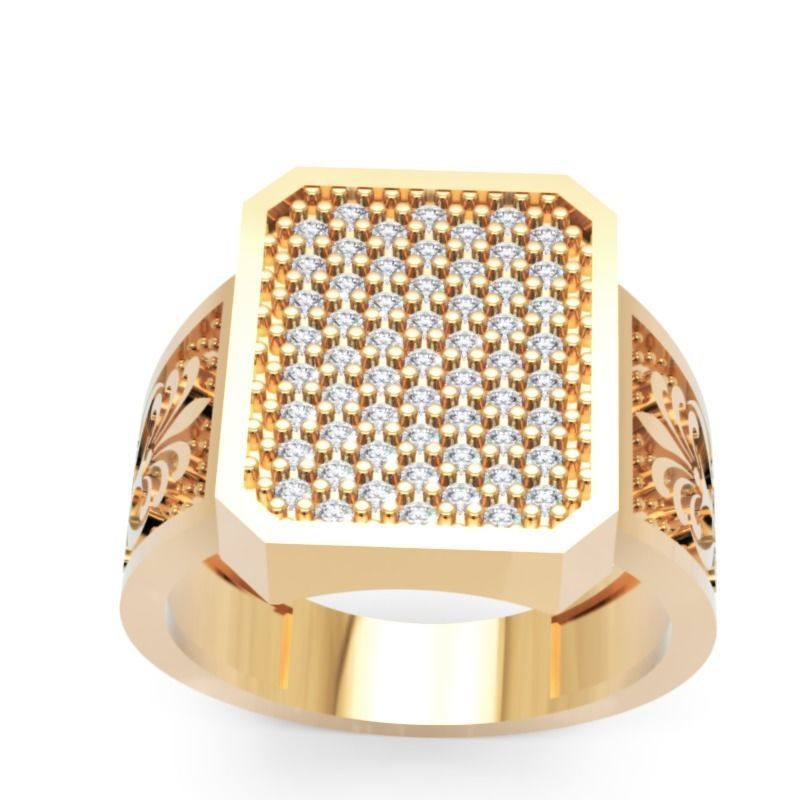 Men Diamond Ring 3D-Printable Ornamental Jewelry Design 3D print model_3