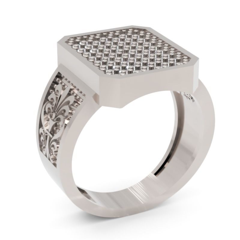 Men Diamond Ring 3D-Printable Ornamental Jewelry Design 3D print model_1