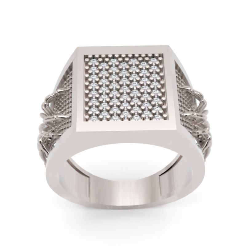 Men Diamond Ring 3D Printable Ornamental Jewelry Design 3D print model_1