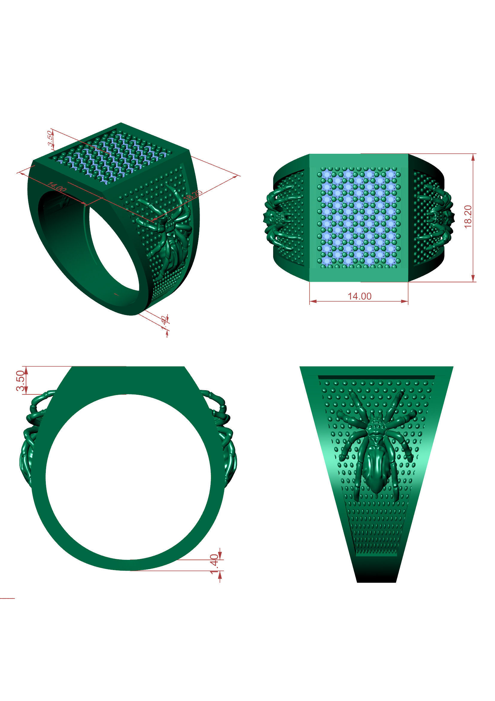 Men Diamond Ring 3D Printable Ornamental Jewelry Design 3D print model_6