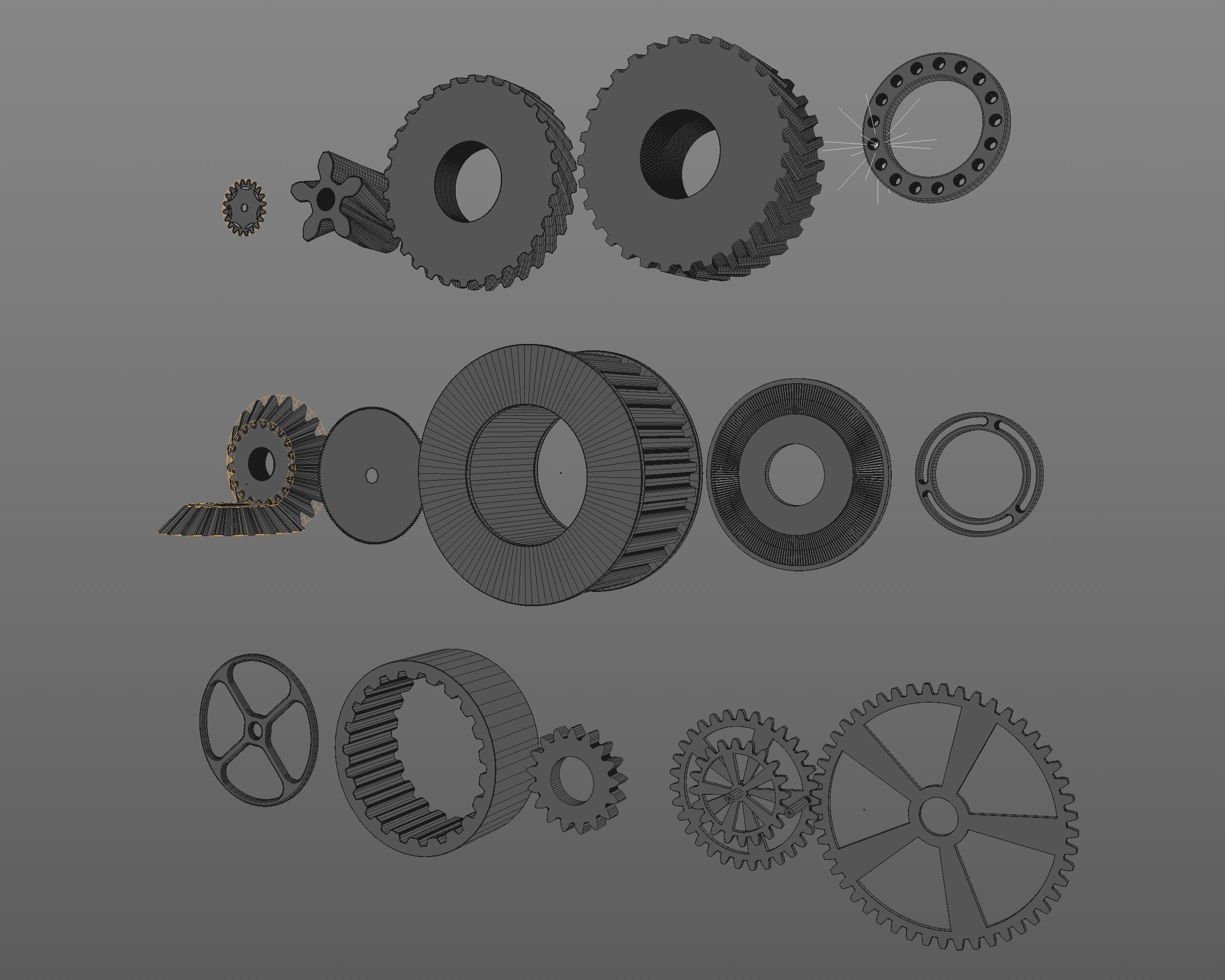 Cogwheel Objects Clutches Gears  3D model_7