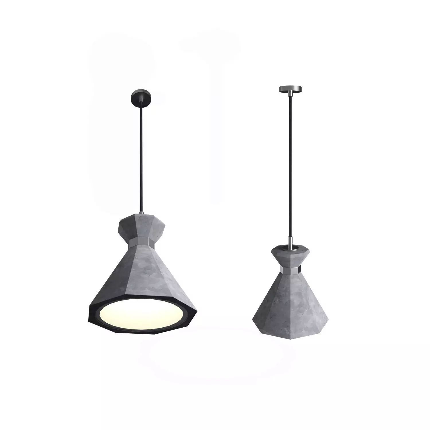 Octagonal concrete lamp Free 3D model