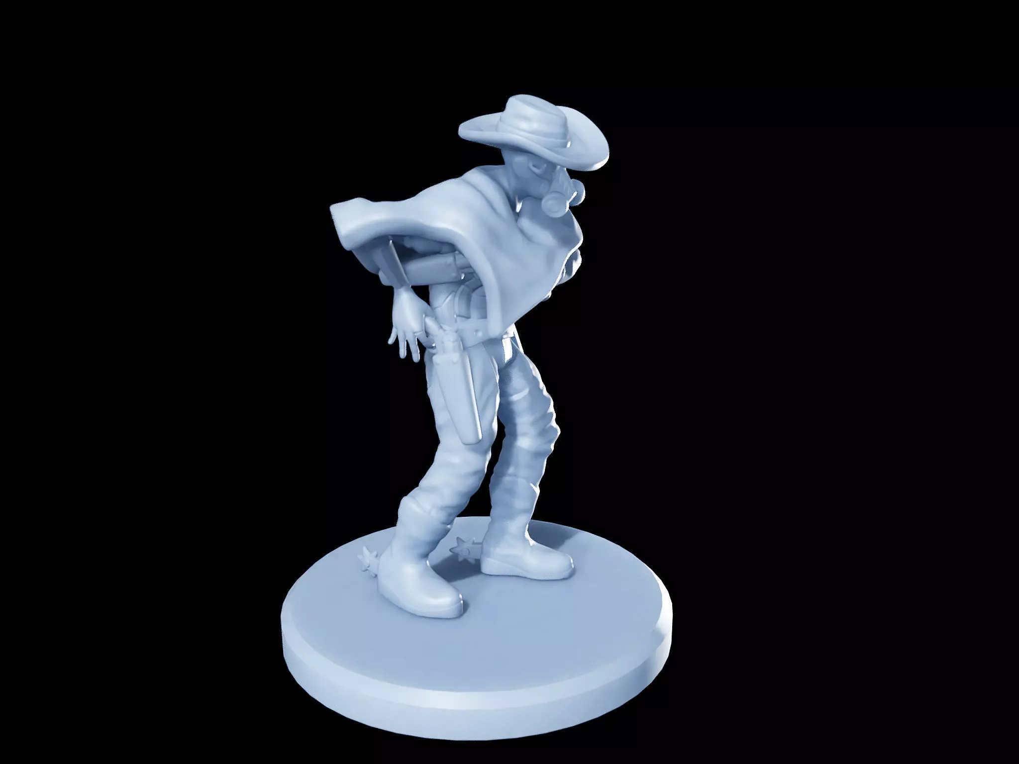 Wasteland Cowboy Holstered Miniature  3D print model_0