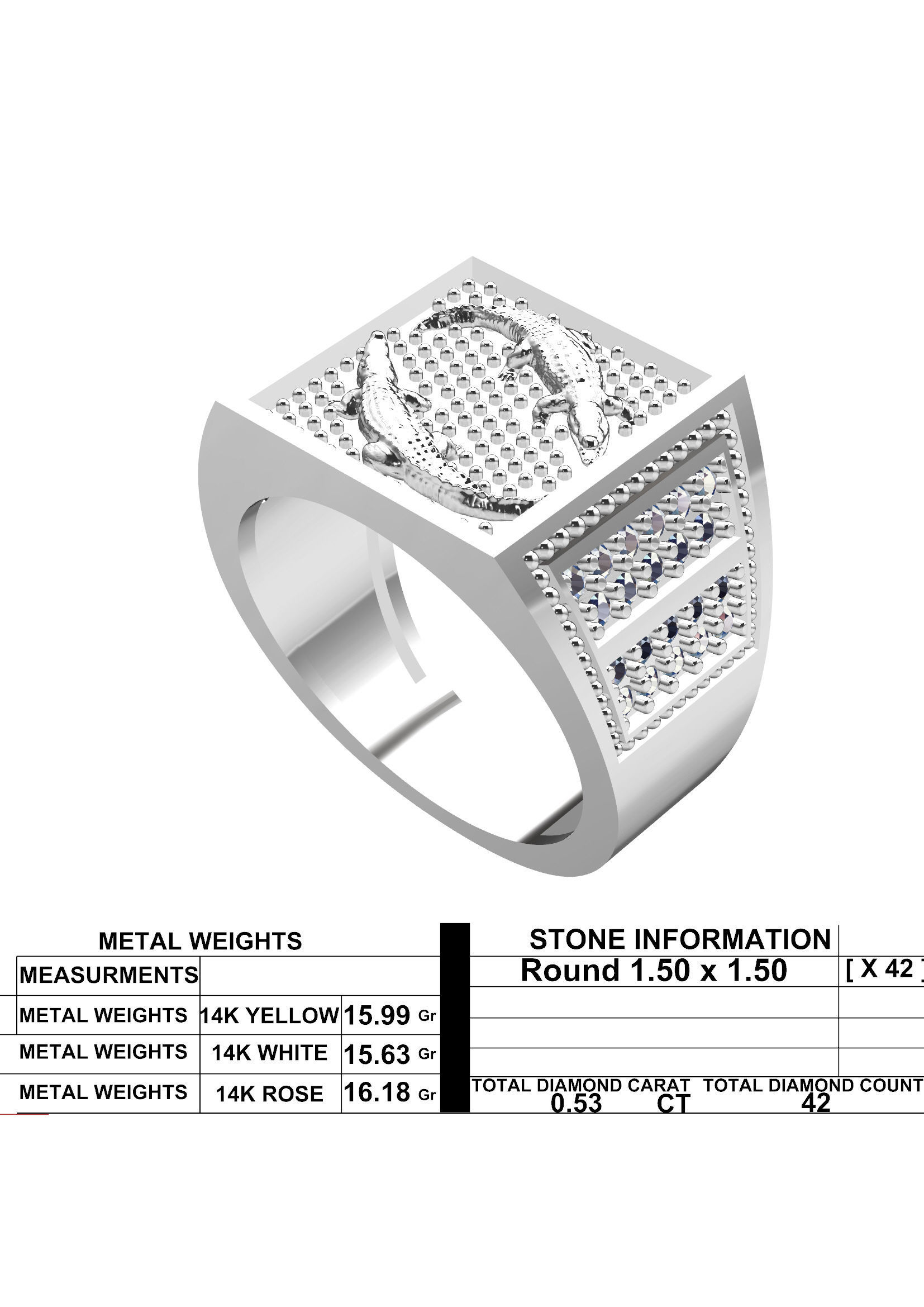 Men Diamond Ring 3D Printable Ornamental Jewelry Design 3D print model_7