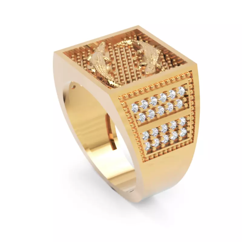 Men Diamond Ring 3D Printable Ornamental Jewelry Design 3D print model_0