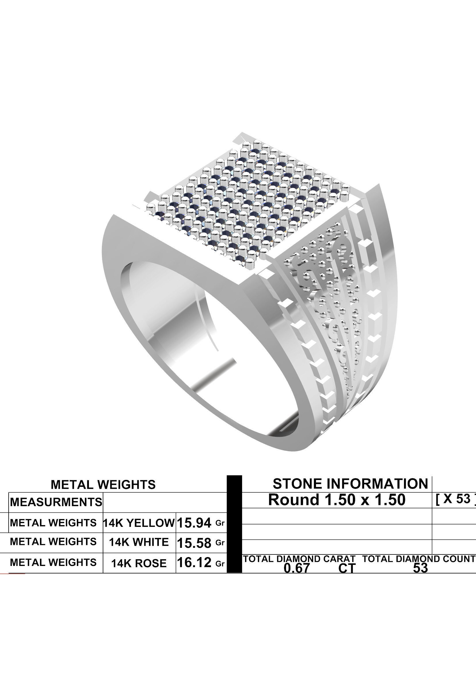 Men Diamond Ring 3D Printable Ornamental Jewelry Design 3D print model_6