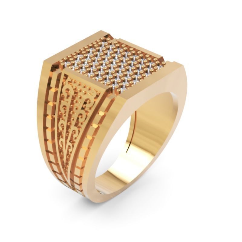 Men Diamond Ring 3D Printable Ornamental Jewelry Design 3D print model_1