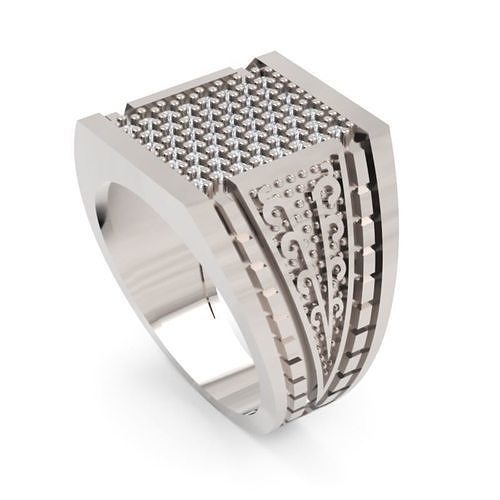 Men Diamond Ring 3D Printable Ornamental Jewelry Design 3D print model