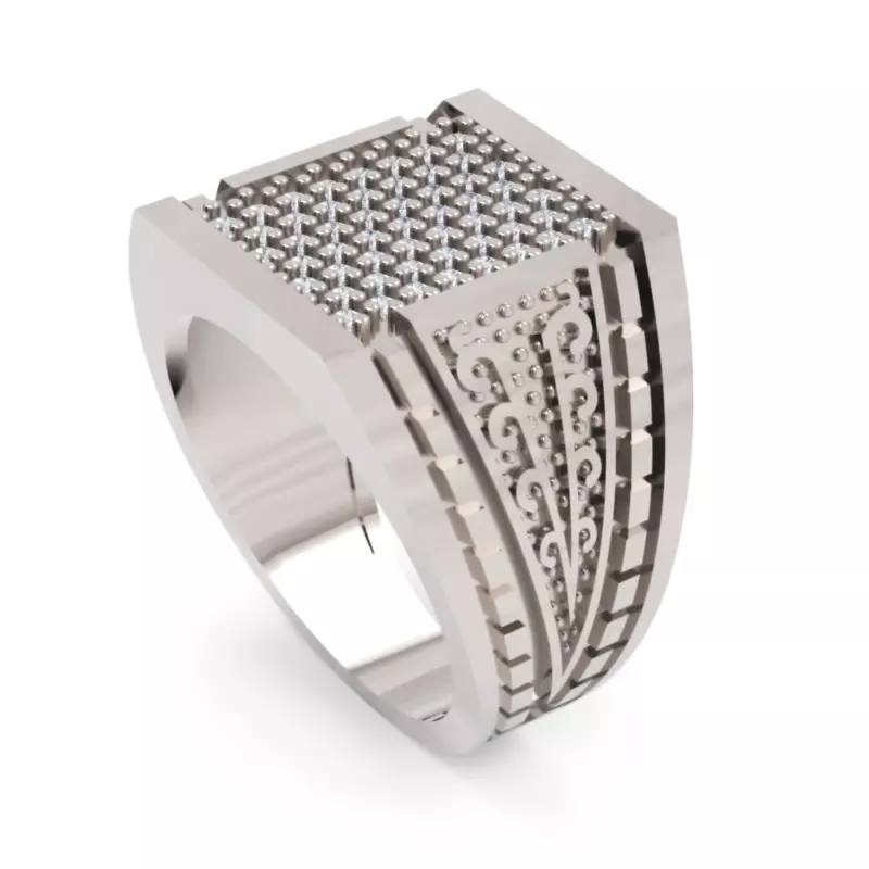 Men Diamond Ring 3D Printable Ornamental Jewelry Design 3D print model_0