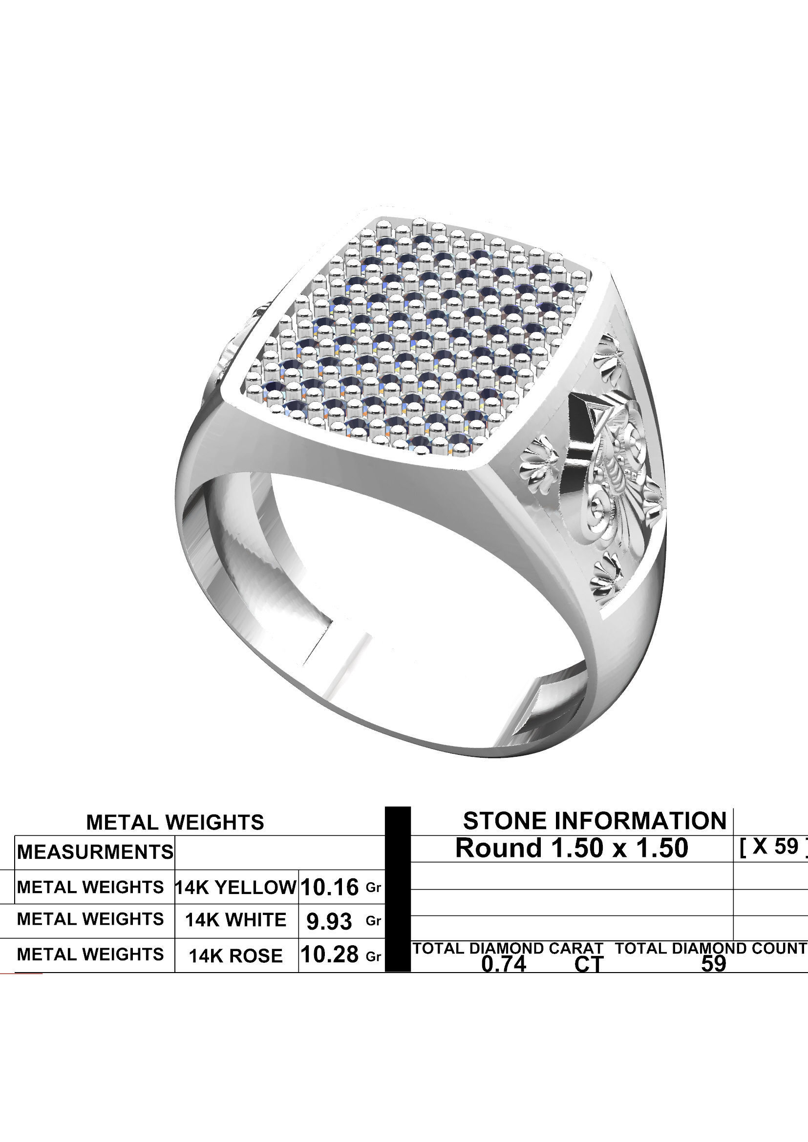 Men Ring 24  STL Jewelry Model for 3D Printing Project 3D print model_5
