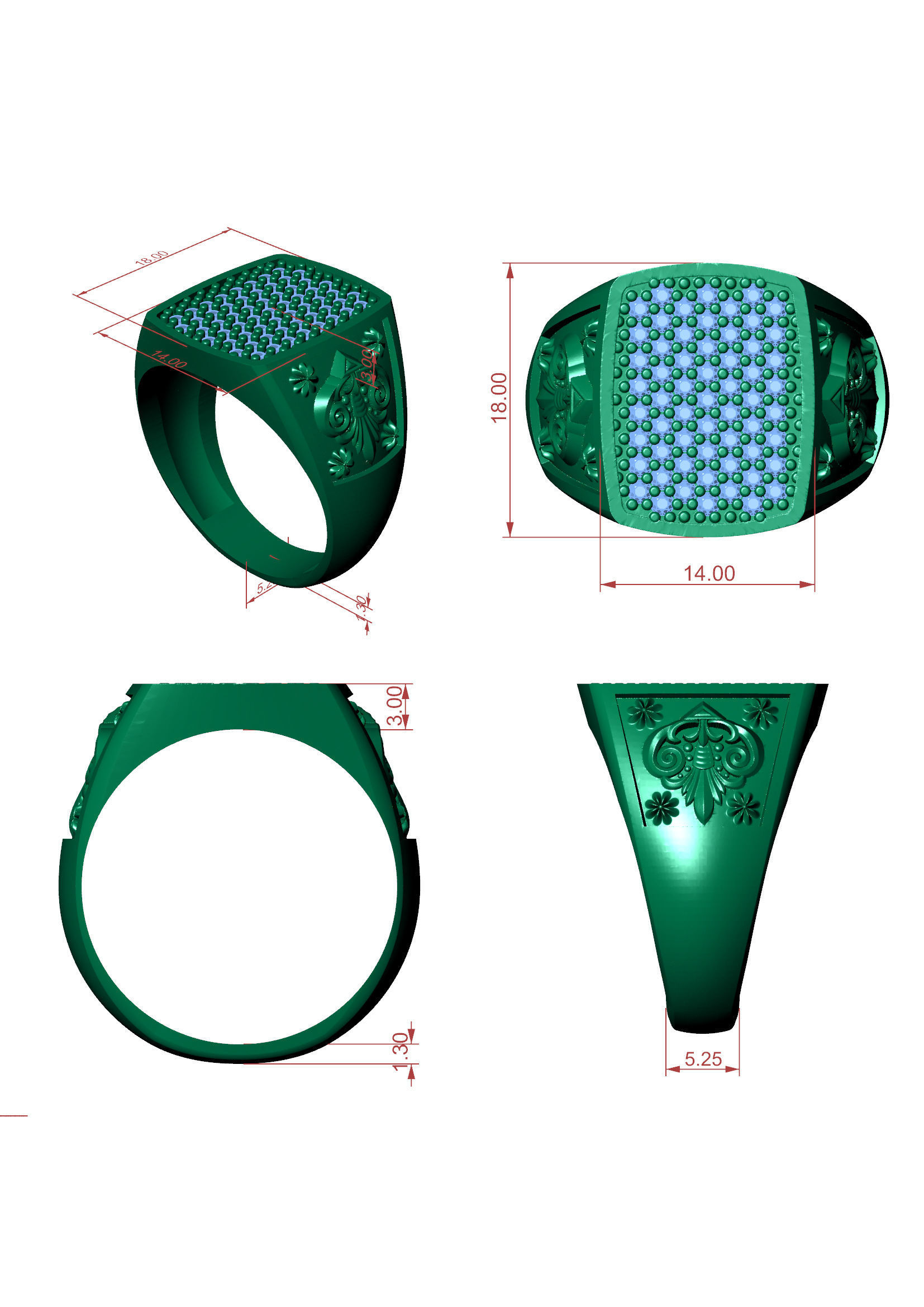 Men Ring 24  STL Jewelry Model for 3D Printing Project 3D print model_6