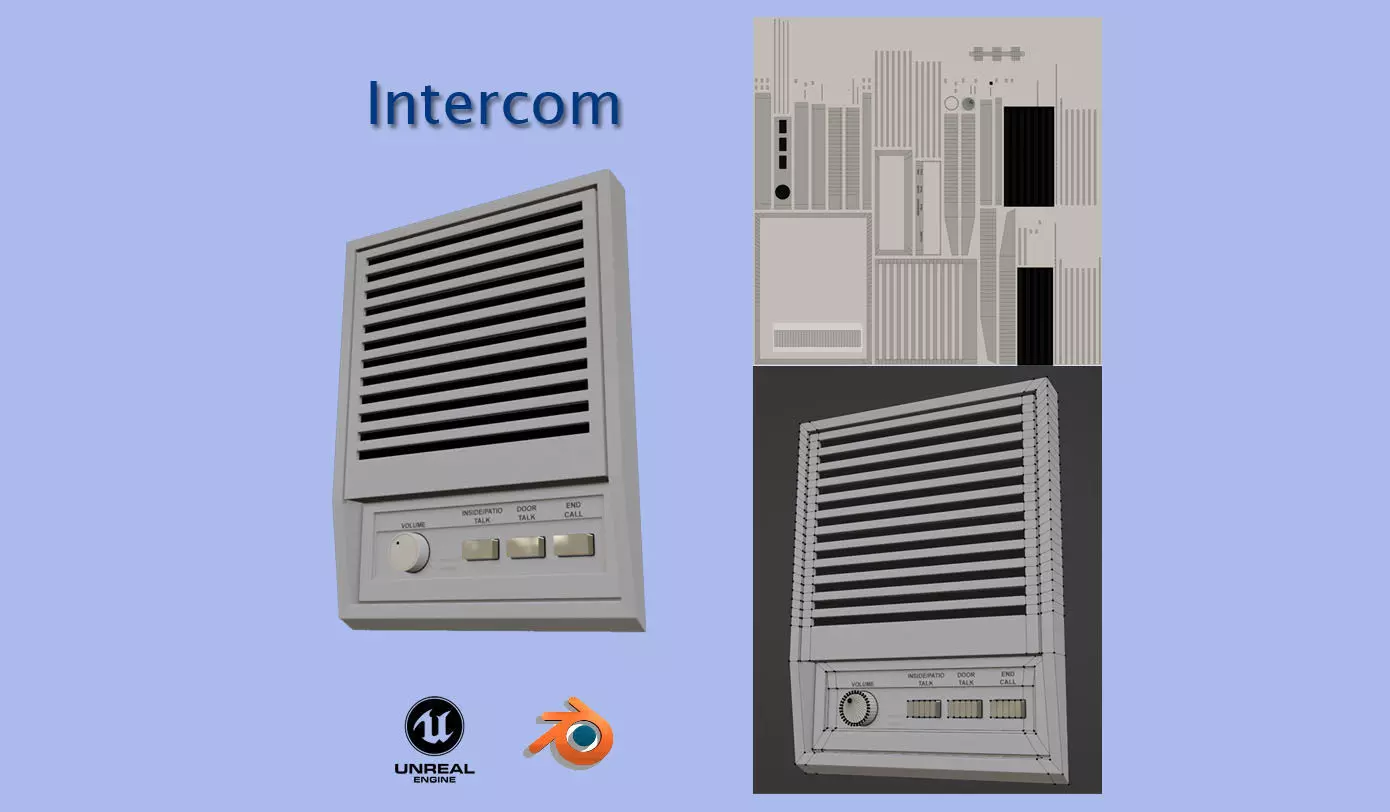 Intercom Low-poly 3D model_0