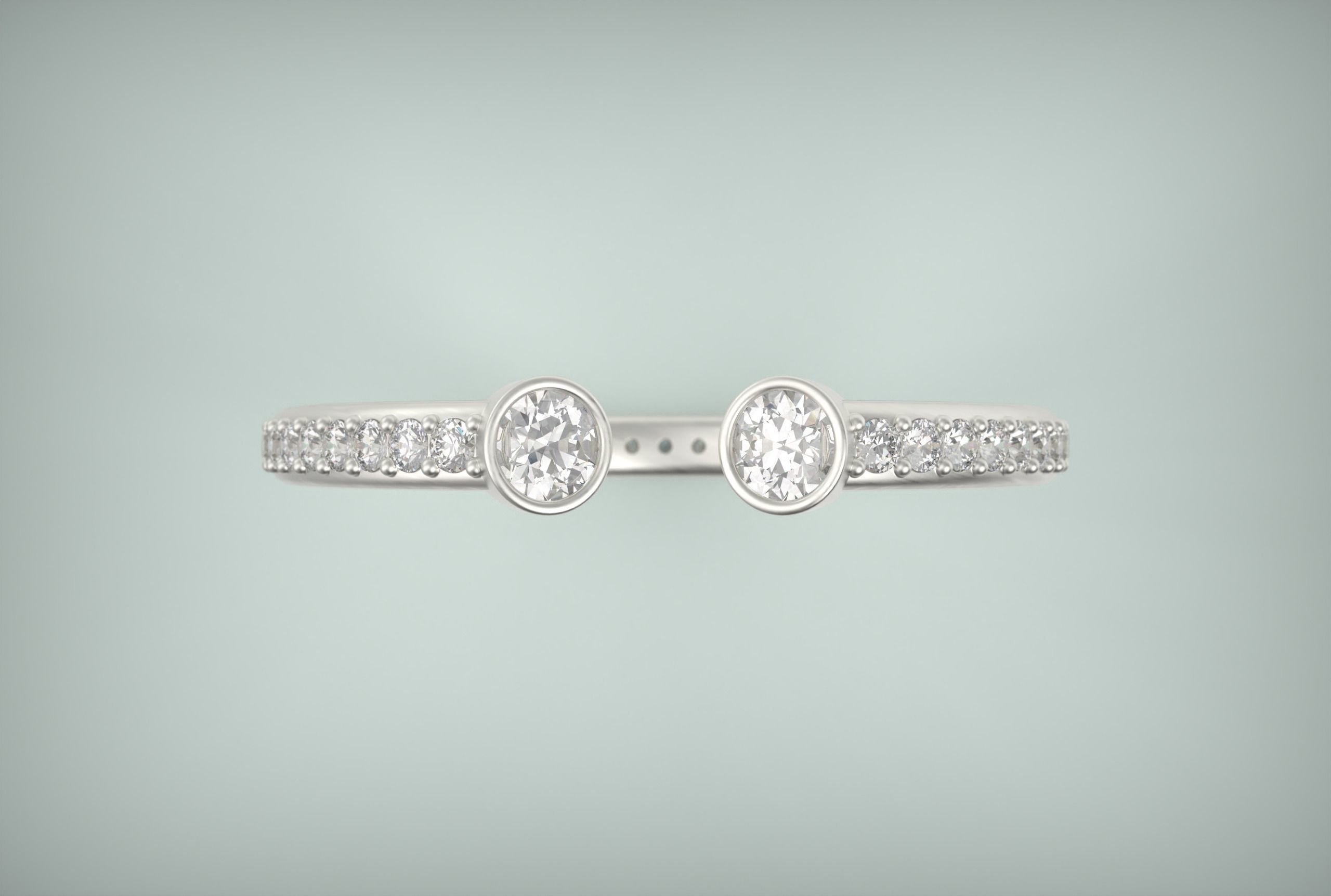 Two Lines Ring 3D print model_1