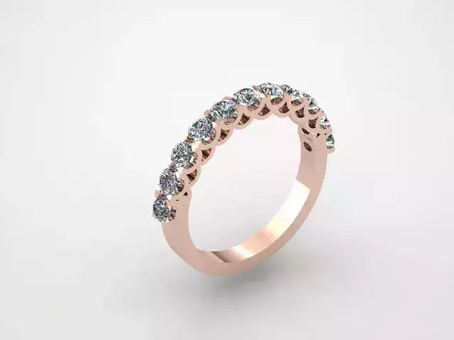 Engagement ring with round diamonds