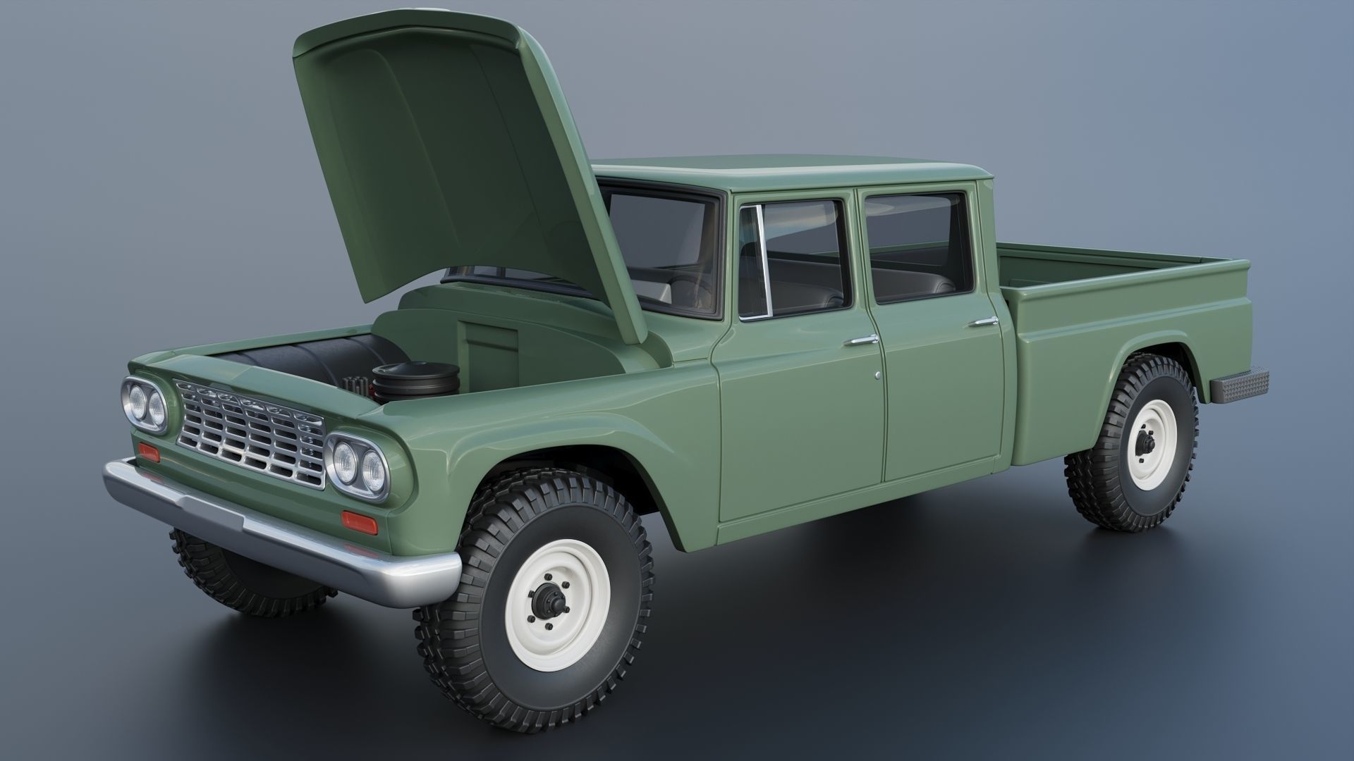 International Pickup C120 Crew Cab 1962 3D print model_12