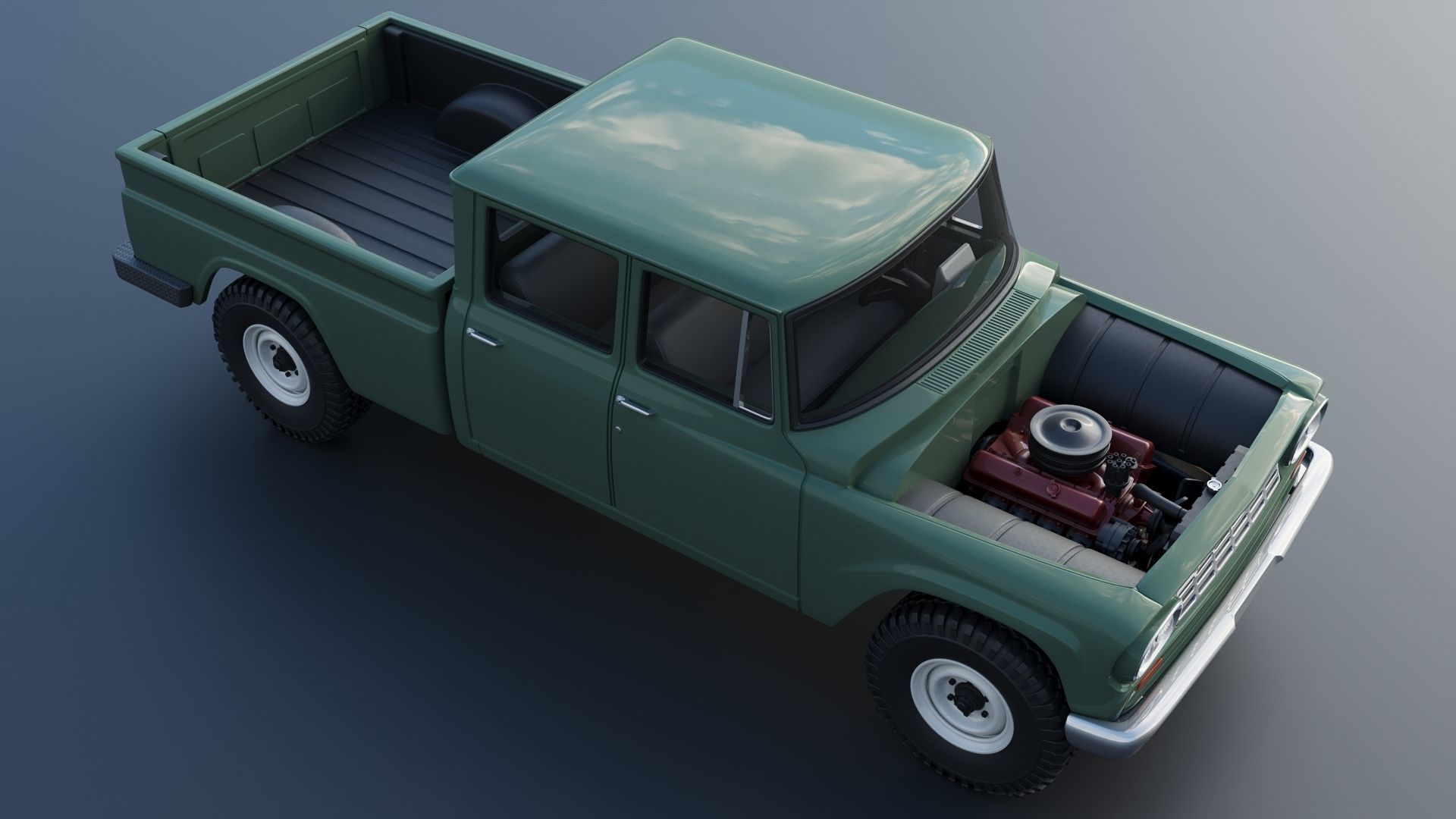 International Pickup C120 Crew Cab 1962 3D print model_14