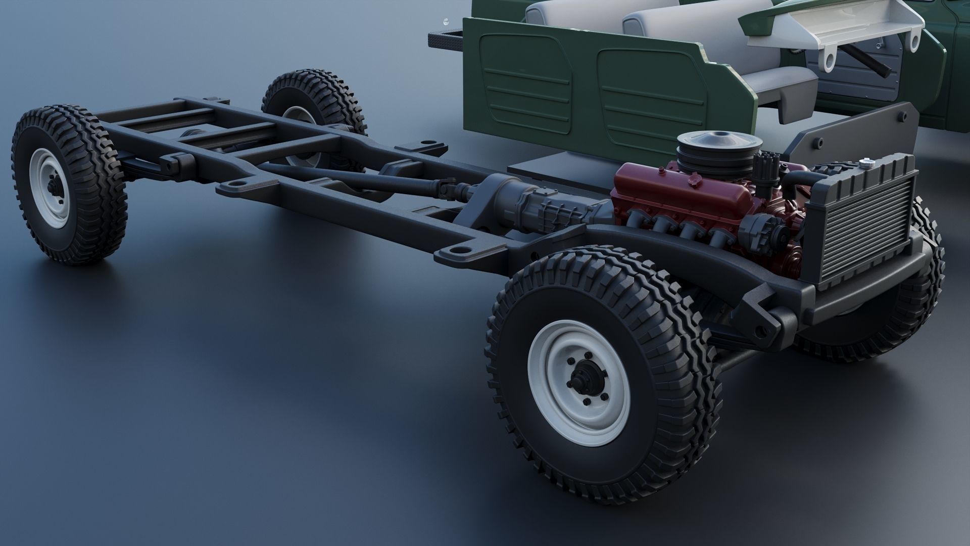 International Pickup C120 Crew Cab 1962 3D print model_26