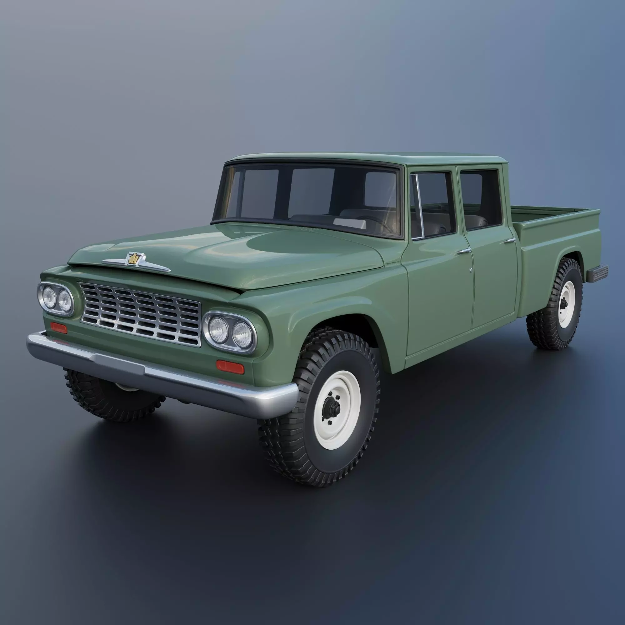 International Pickup C120 Crew Cab 1962 3D print model_0