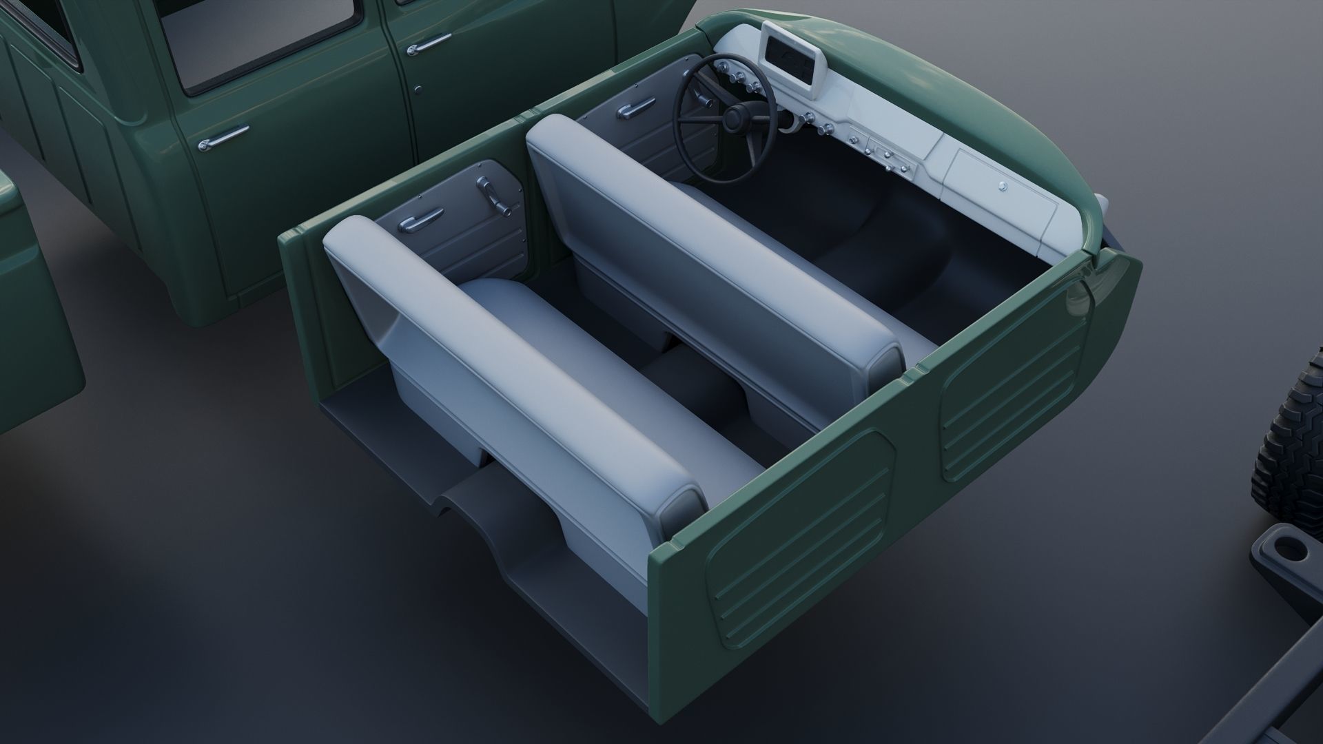 International Pickup C120 Crew Cab 1962 3D print model_24