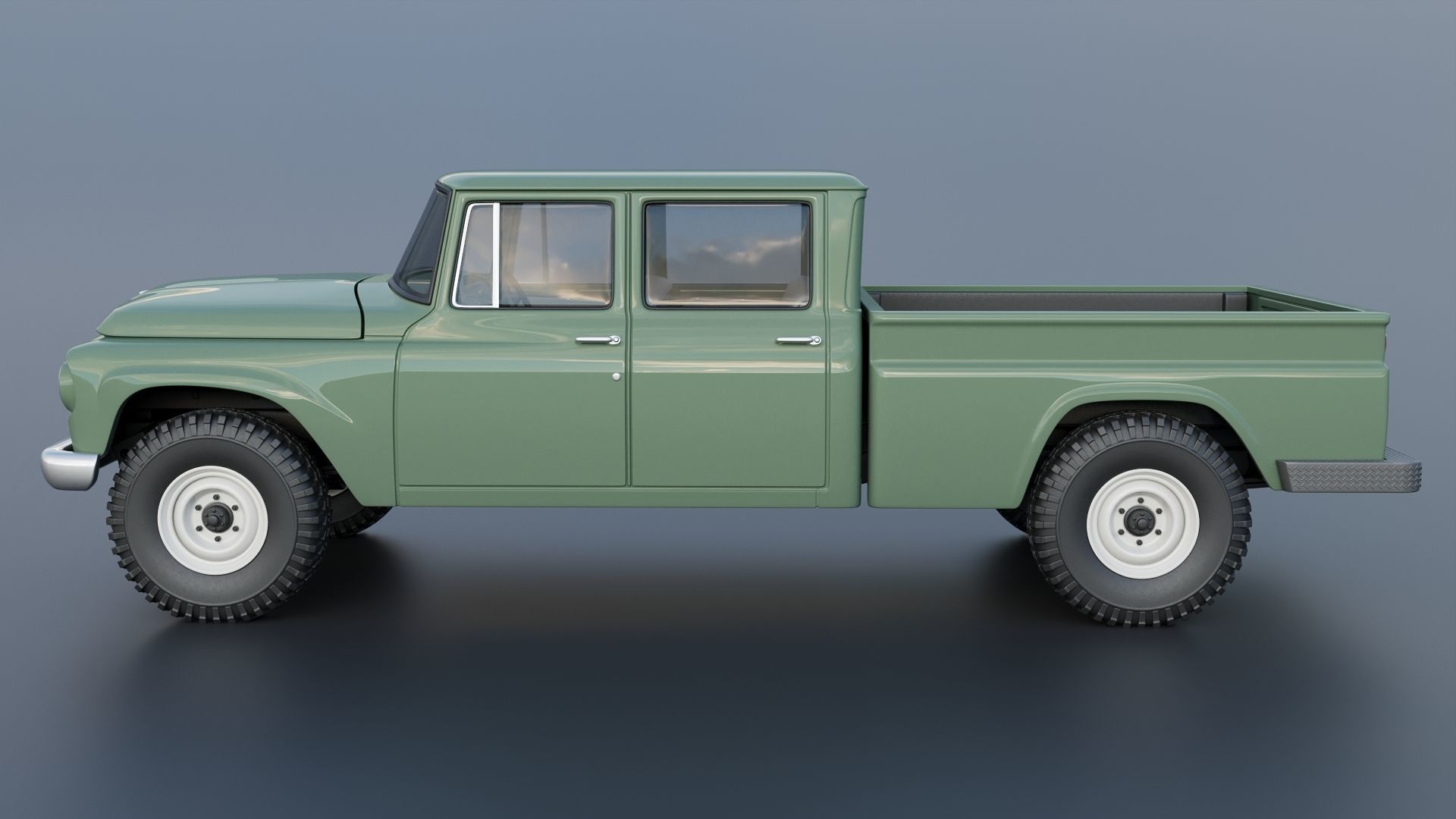 International Pickup C120 Crew Cab 1962 3D print model_3