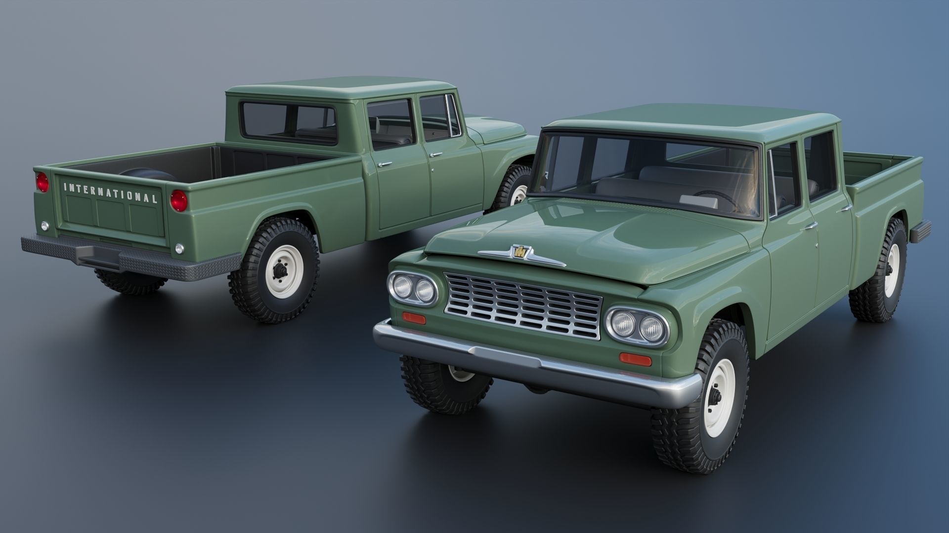 International Pickup C120 Crew Cab 1962 3D print model_1