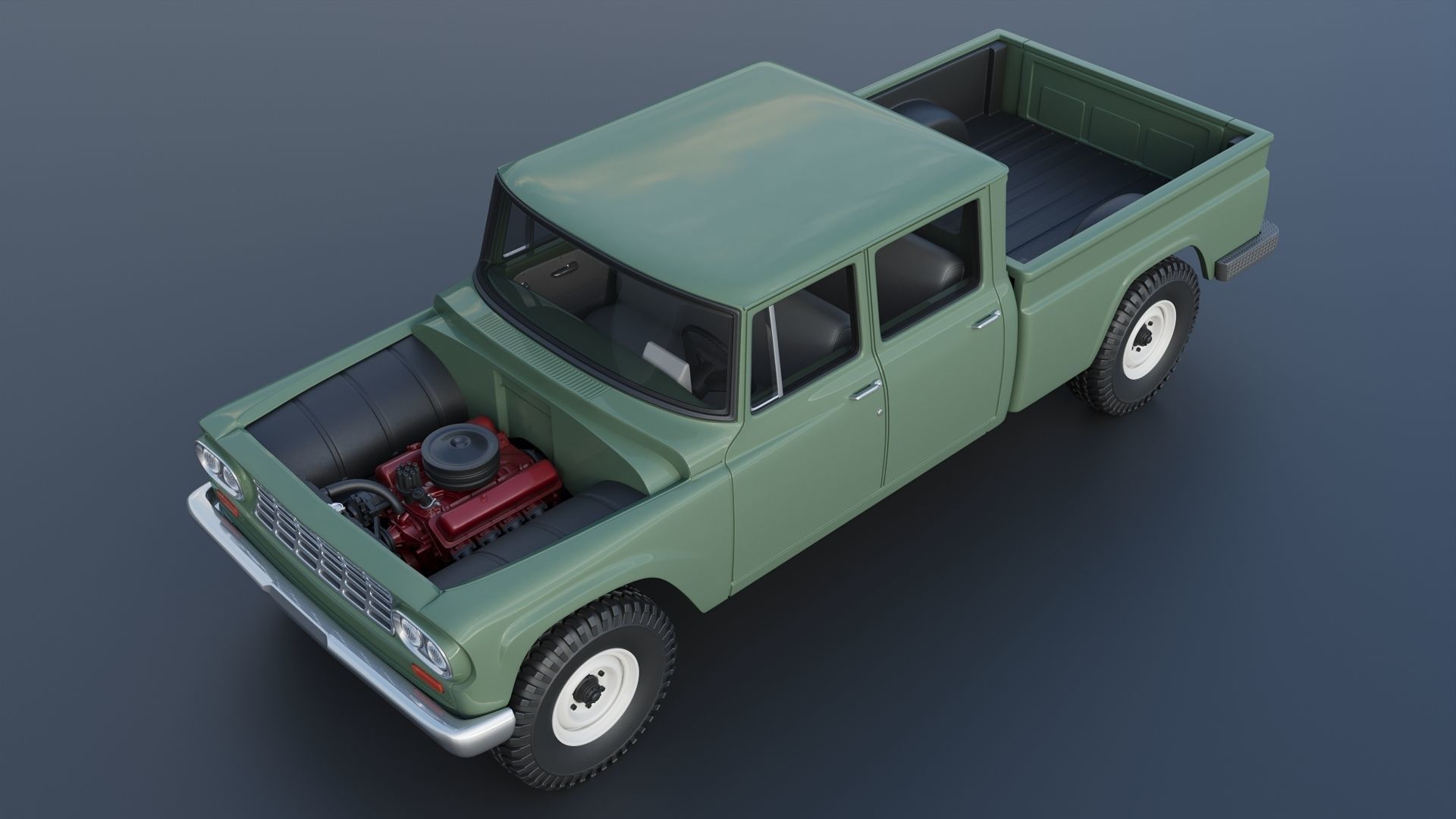 International Pickup C120 Crew Cab 1962 3D print model_13
