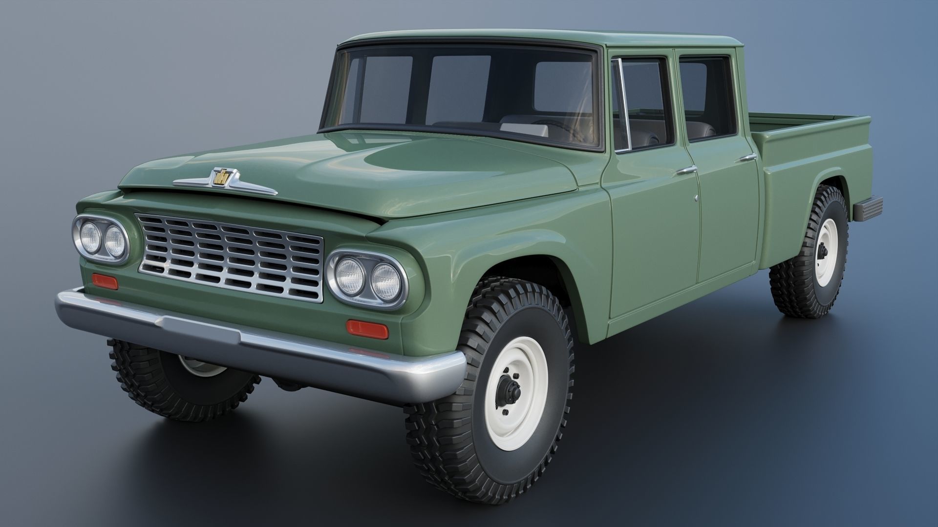 International Pickup C120 Crew Cab 1962 3D print model_2