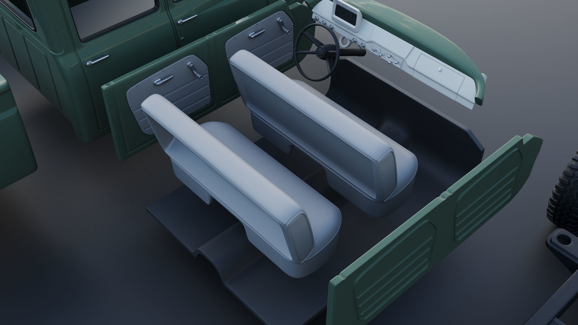 International Pickup C120 Crew Cab 1962 3D print model_25