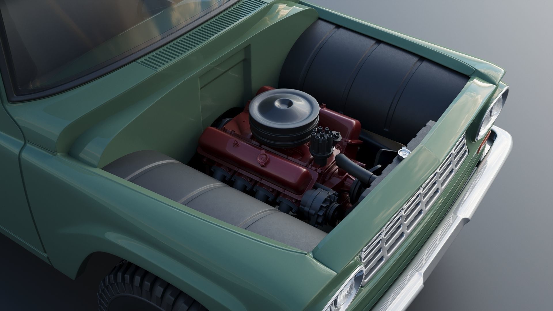 International Pickup C120 Crew Cab 1962 3D print model_16