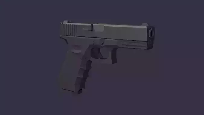 Glock-18 C lowpoly stylized Low-poly 3D model