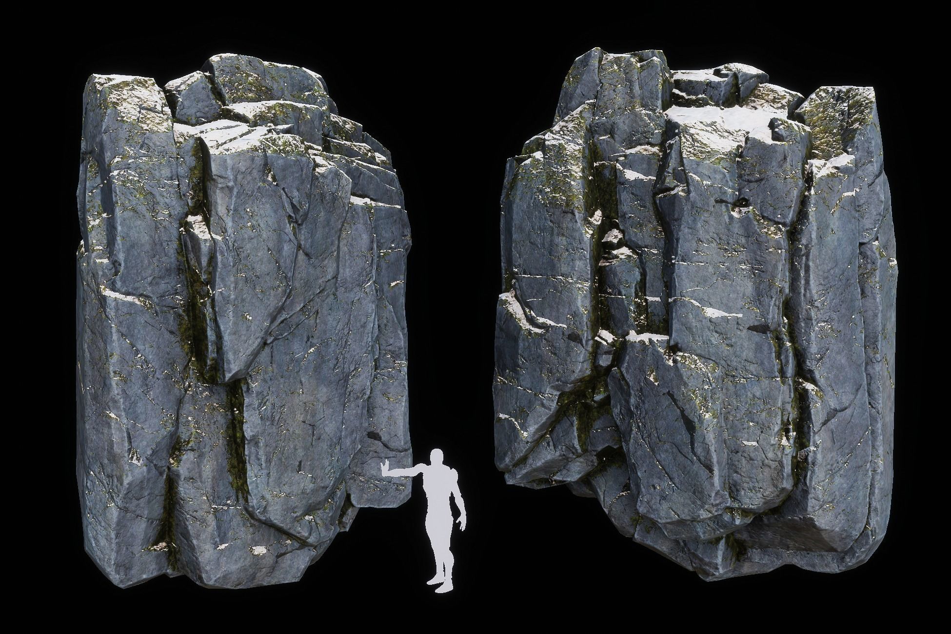 Realistic Looking Modular Cliffs and Rocks UNITY Low-poly 3D model_8