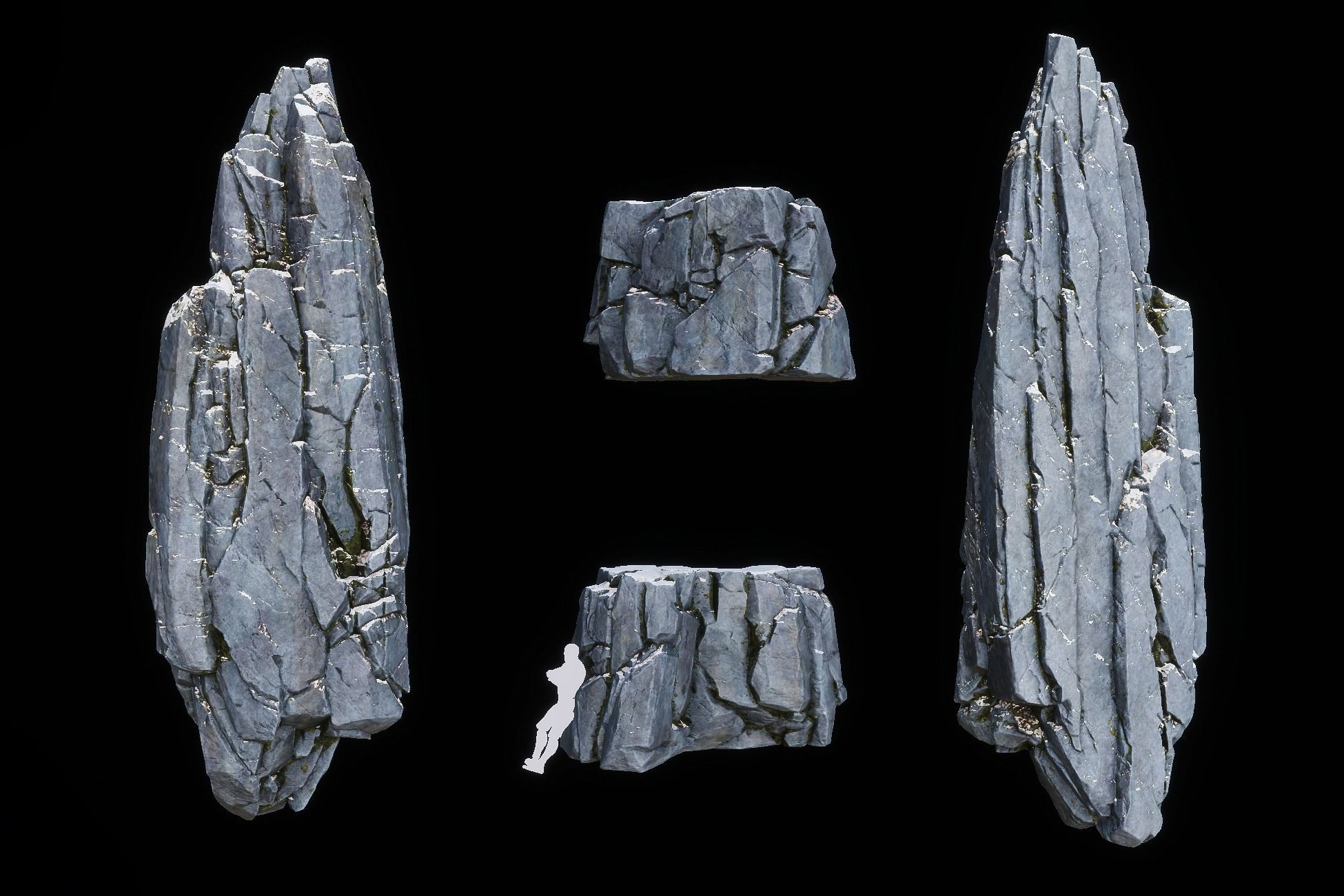 Realistic Looking Modular Cliffs and Rocks UNITY Low-poly 3D model_11