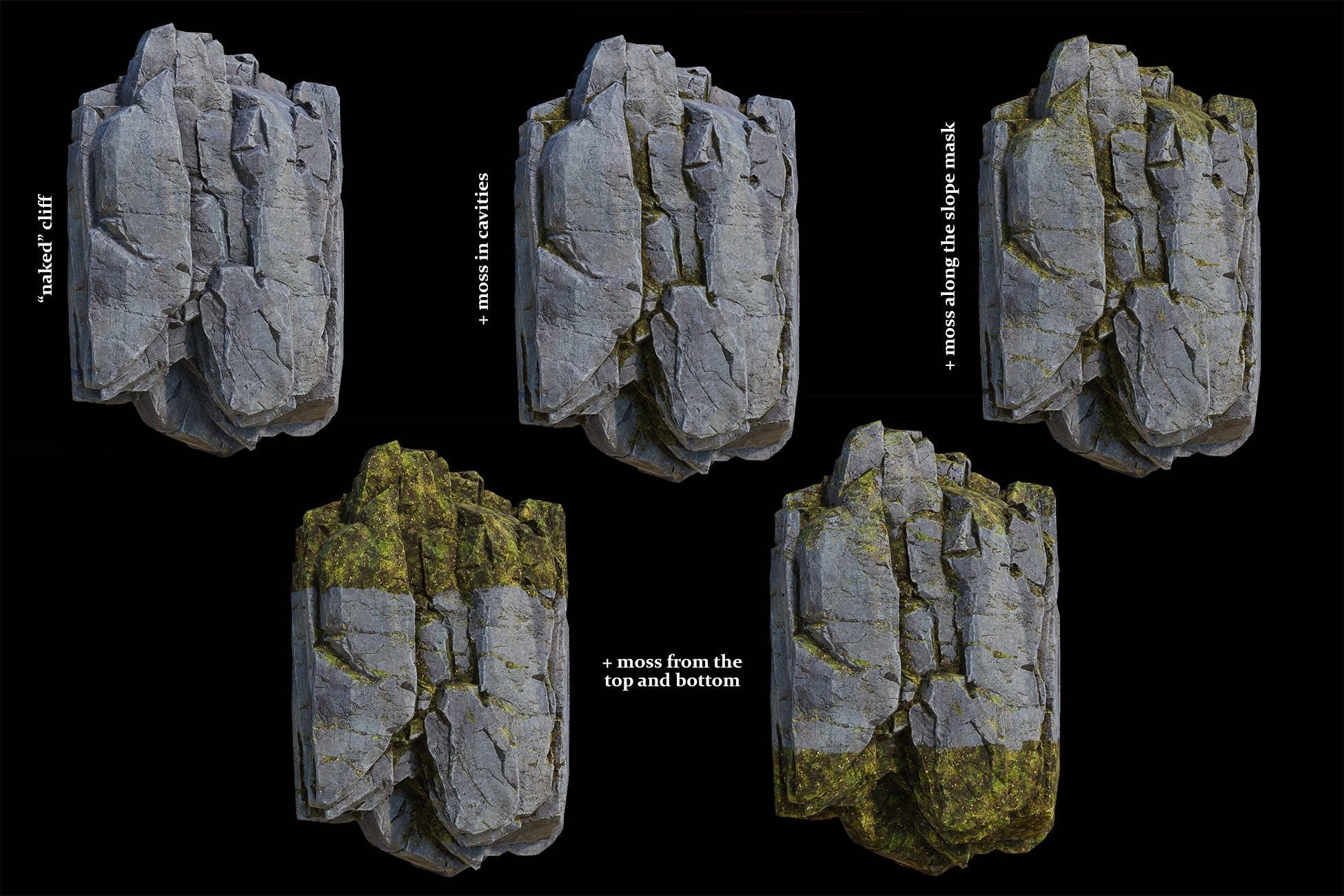 Realistic Looking Modular Cliffs and Rocks UNITY Low-poly 3D model_13