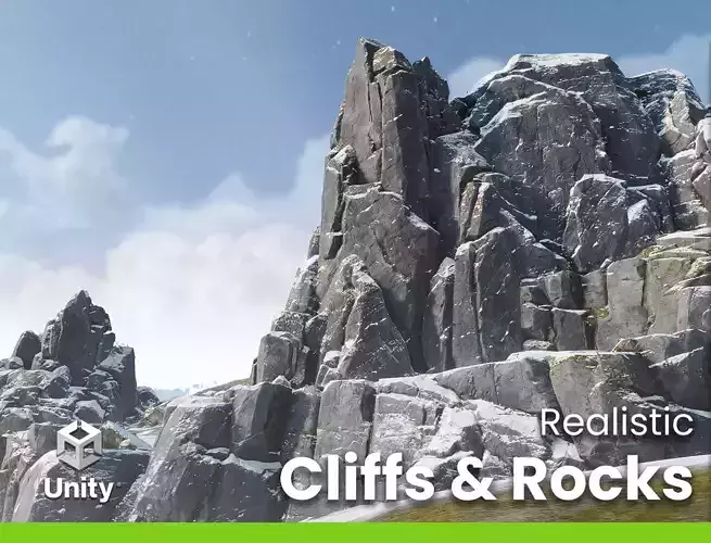 Realistic Looking Modular Cliffs and Rocks UNITY Low-poly 3D model