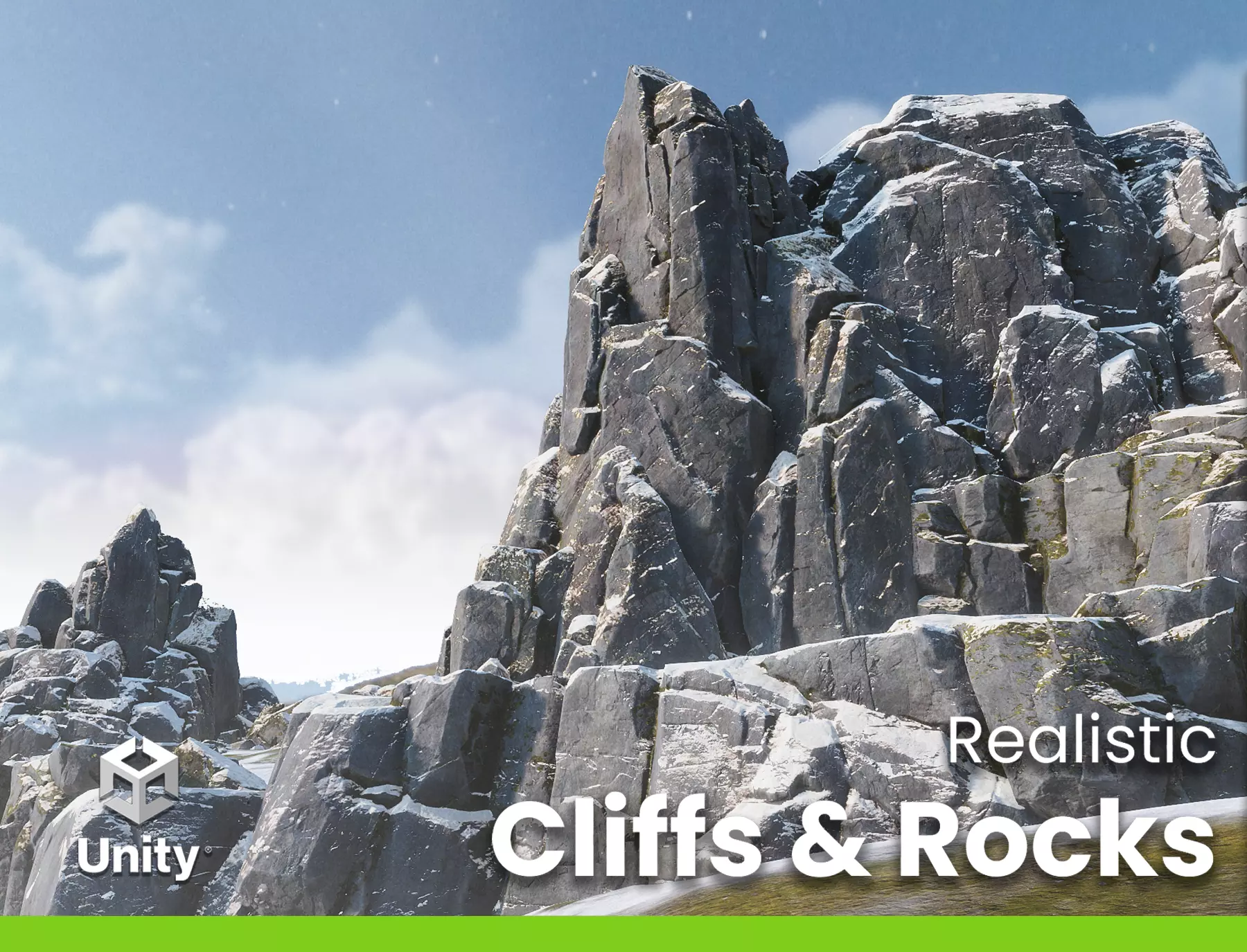 Realistic Looking Modular Cliffs and Rocks UNITY Low-poly 3D model_0