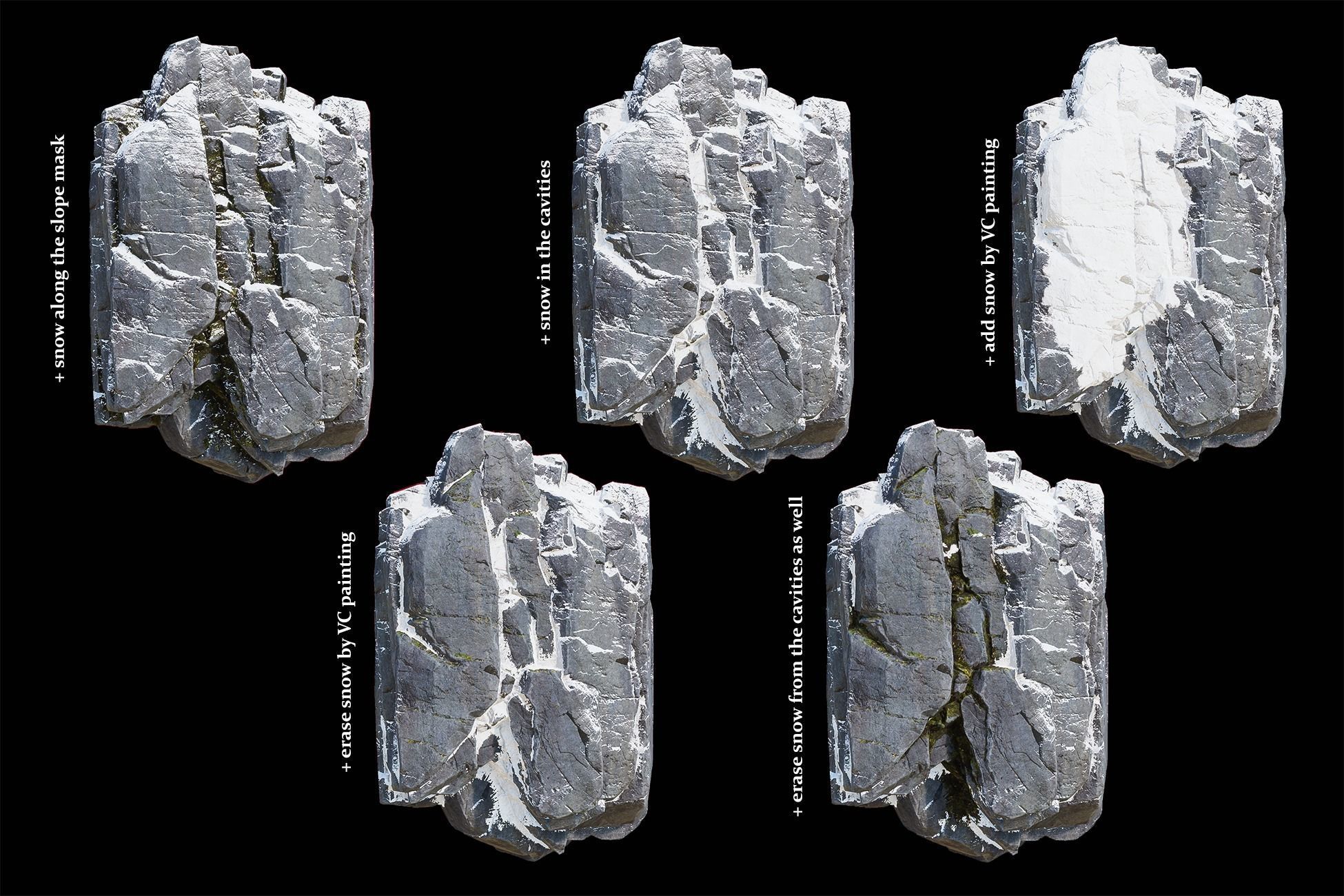 Realistic Looking Modular Cliffs and Rocks UNITY Low-poly 3D model_14