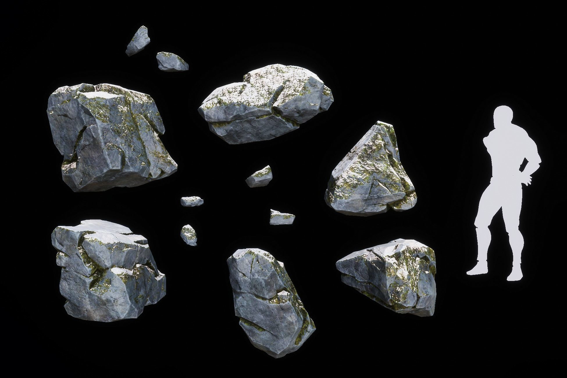 Realistic Looking Modular Cliffs and Rocks UNITY Low-poly 3D model_12