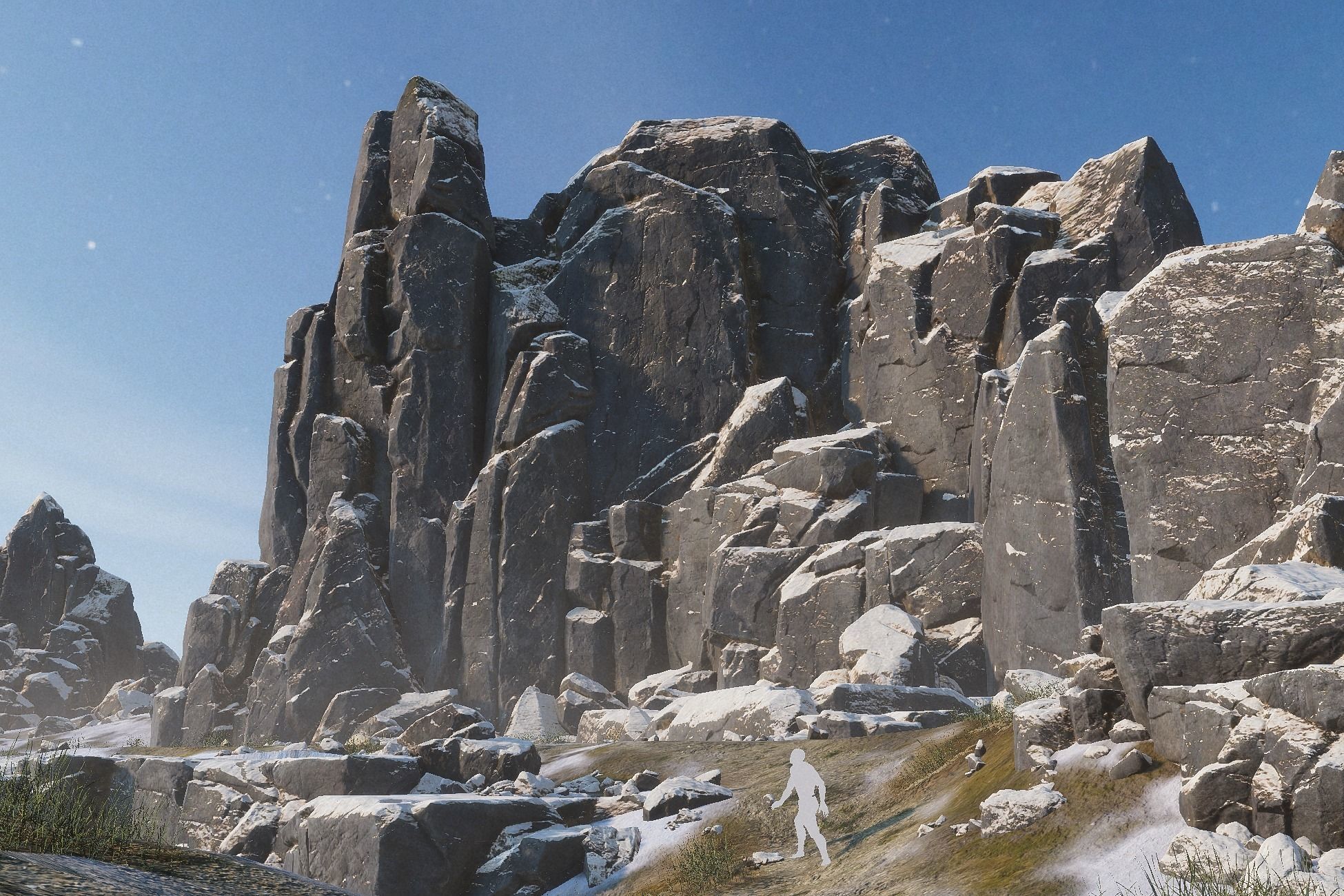 Realistic Looking Modular Cliffs and Rocks UNITY Low-poly 3D model_2