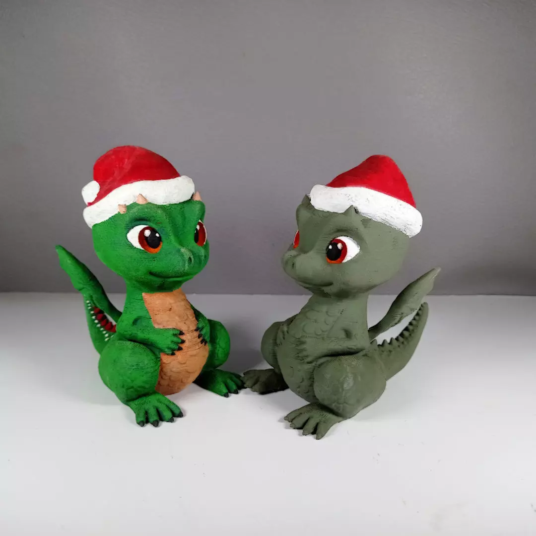 CUTE DRAGON CHRISTMAS SPECIAL NO SUPPORT PRINT IN PLACE 3D print model_0