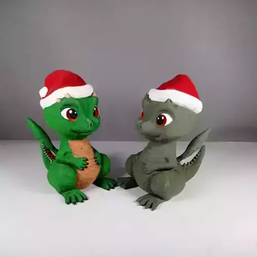 CUTE DRAGON CHRISTMAS SPECIAL NO SUPPORT PRINT IN PLACE 3D print model CUTE DRAGON CHRISTMAS SPECIAL NO SUPPORT PRINT IN PLACE 3D print model