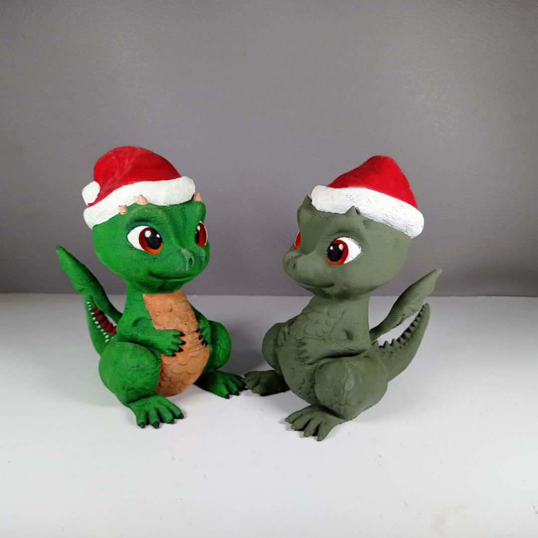 CUTE DRAGON CHRISTMAS SPECIAL NO SUPPORT PRINT IN PLACE 3D print model_2