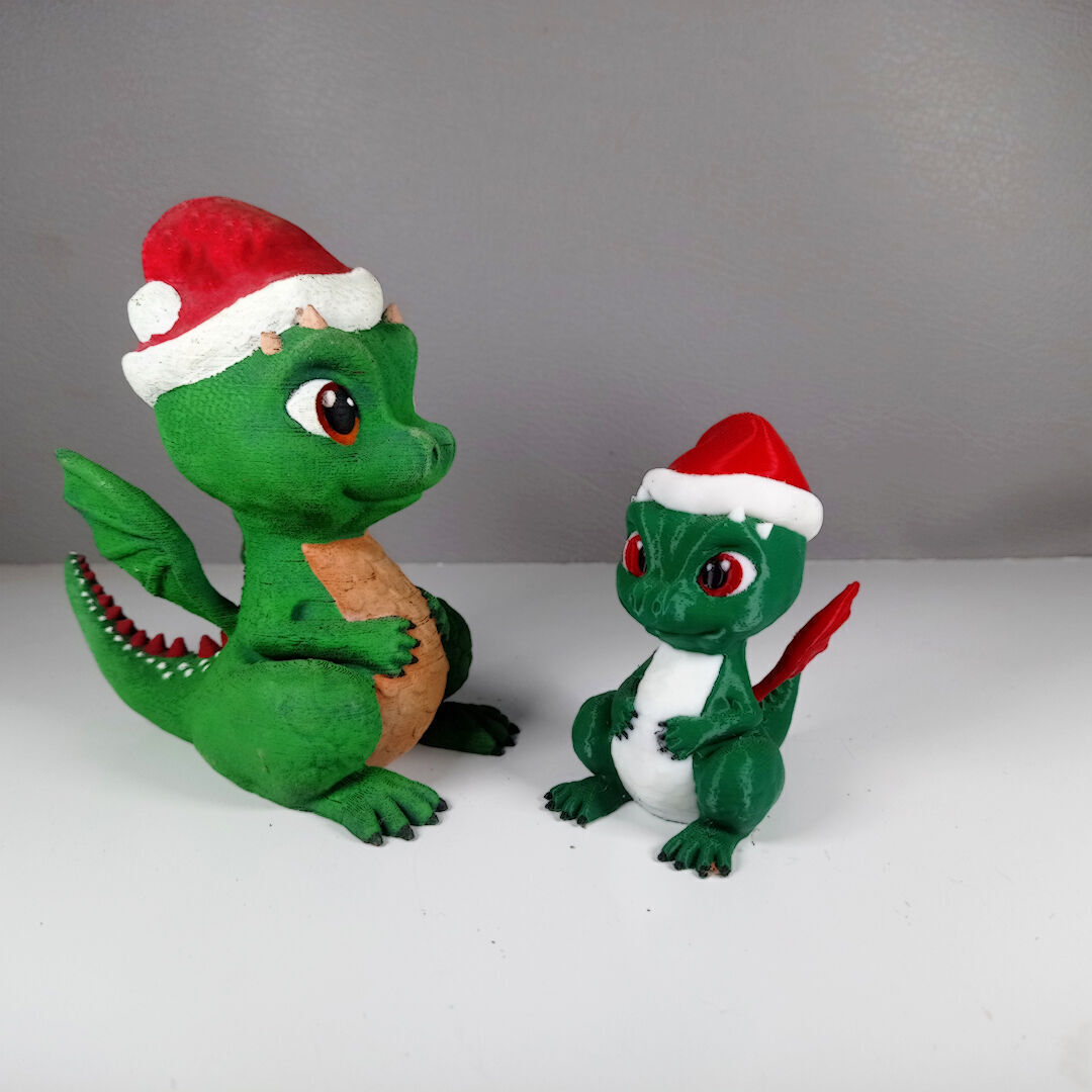CUTE DRAGON CHRISTMAS SPECIAL NO SUPPORT PRINT IN PLACE 3D print model_8